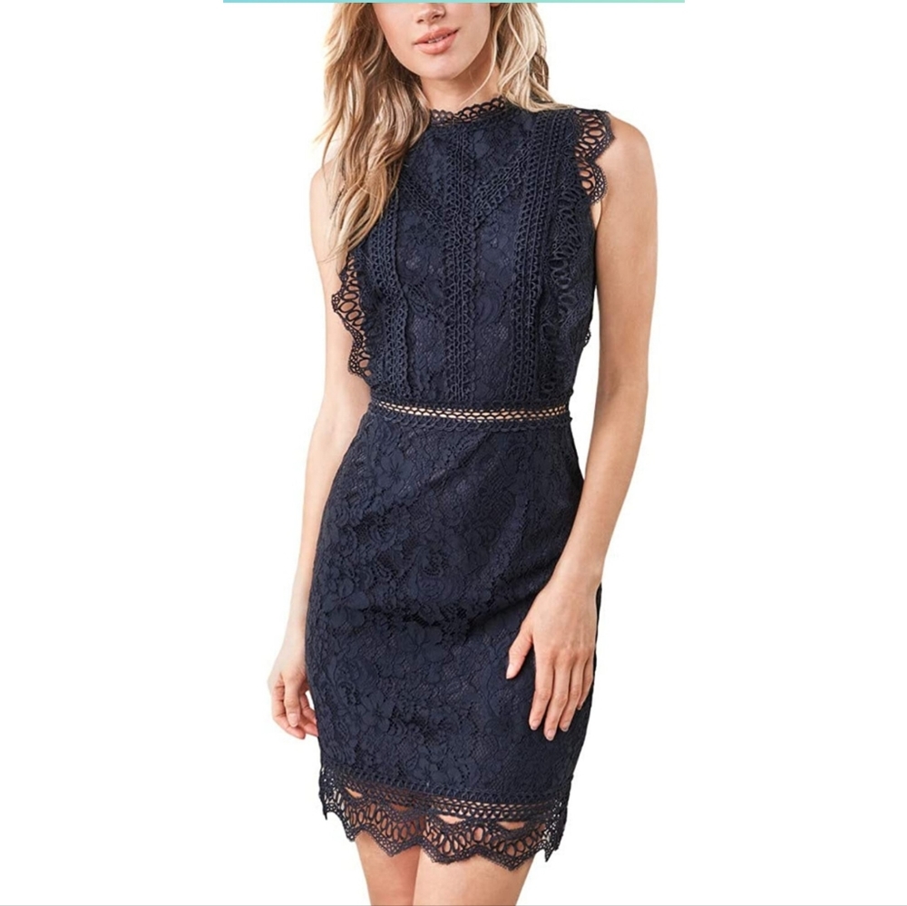 Sugar Lips Women's Be Mine Mixed Lace Bodycon Dress